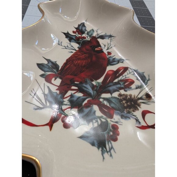 Lenox China Winter Greetings Cardinal on pine tree branch Christmas Tree trinket - Picture 12 of 12
